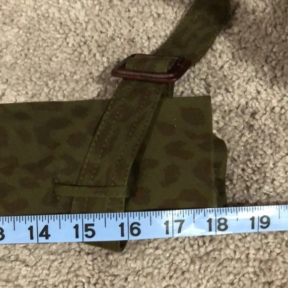 Zara Basic Glen Leopard Print Button Up Long Coat Green & Brown Size small - Picture 9 of 10